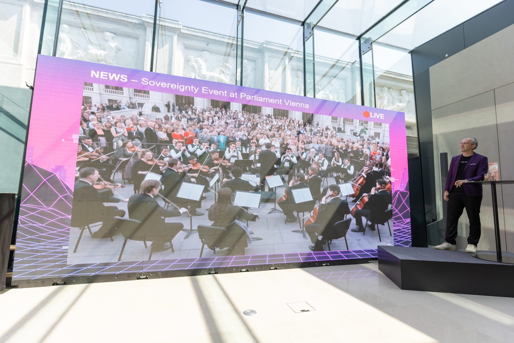 Andreas Fraunberger speaking at A1 Digital, June 2025